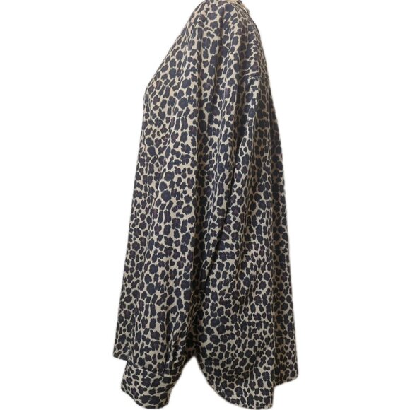Talbots Women's Top XL Leopard Print Animal Goth Office Cocktail Classy Casual - Picture 10 of 11